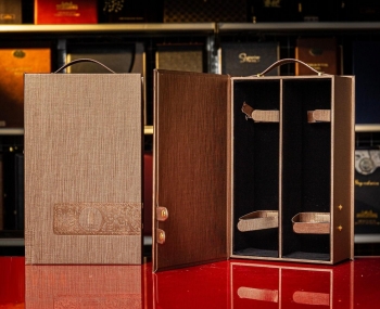 Hộp da PU đôi đựng 2 chai rượu vang