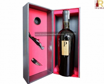 Quà tặng hộp 1 chai rượu vang Ý Piero Bonnci kèm phụ kiện