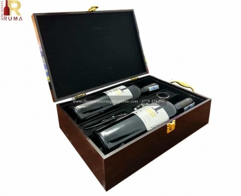 Set quà tặng tết hộp sơn mài 2 chai rượu vang Ý 1933 Rosso