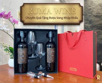 Bộ quà tặng tết vang Tolucci 16 kèm ly vang