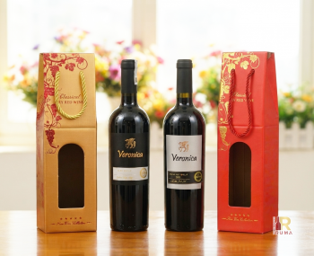 Quà tặng túi giấy ép kim 1 chai vang Ý Veronica