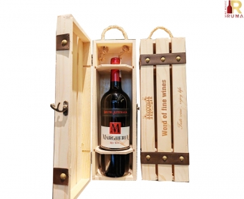 Set quà tặng hộp gỗ 1 chai vang Úc Margheria đỏ