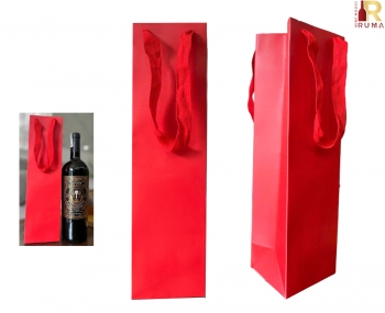 Túi giấy đựng 1 chai rượu màu đỏ