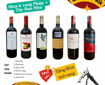 Combo 6 chai rượu vang Pháp và Tây Ban Nha