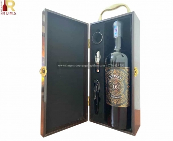 Set quà tặng tết hộp sơn mài 1 chai rượu vang Ý Tolucci 16