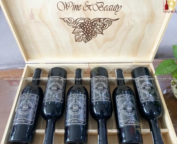 Quà tặng cao cấp hộp gỗ 6 chai rượu vang Ý 1922