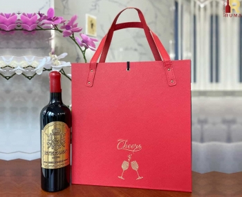 Quà tặng hộp da 2 chai rượu vang Ý Stefano kèm ly