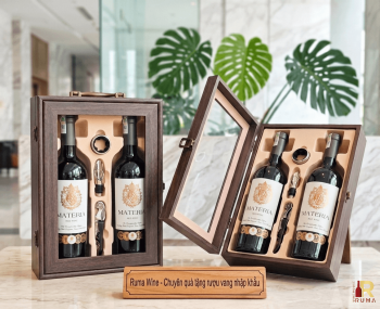 Quà tặng doanh nghiệp 2 chai vang Việt Nam HK2