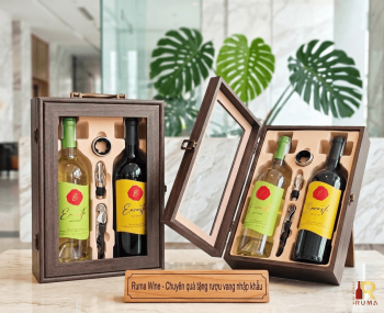 Quà tặng doanh nghiệp 2 chai vang Encaste HK2