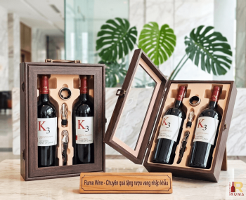 Quà tặng doanh nghiệp 2 chai vang K3 HK2