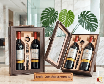 Quà tặng doanh nghiệp 2 chai vang Santa Cruz HK2