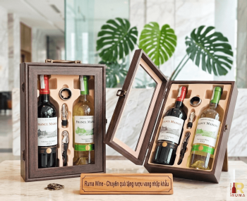 Quà tặng doanh nghiệp 2 chai vang France Maison HK2