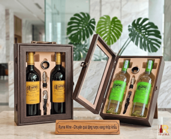 Quà tặng tết doanh nghiệp 2 chai vang Chales Gary HK2