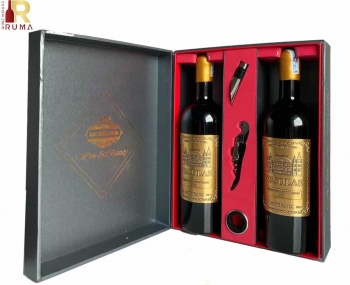 Quà tặng hộp 2 chai rượu vang Pháp Nicolas kèm phụ kiện
