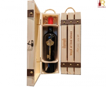 Set quà tặng hộp gỗ 1 chai vang Ý Segreto