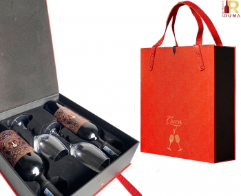 Bộ quà tặng tết vang Tolucci 14 kèm ly vang