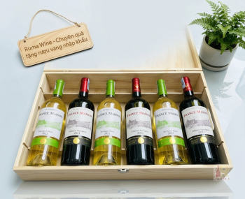 Quà tặng cao cấp 6 chai vang Pháp France Maison