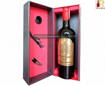 Quà tặng hộp 1 chai rượu vang Ý Stefano kèm phụ kiện 