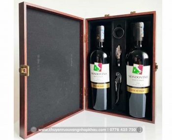 Bộ quà tặng tết 2 chai rượu vang Ý Mondovino Rosso