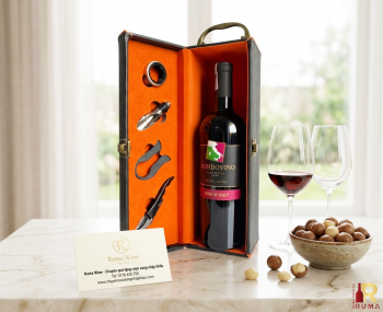 Quà tặng tết hộp da 1 chai rượu vang Ý Mondovino Semi