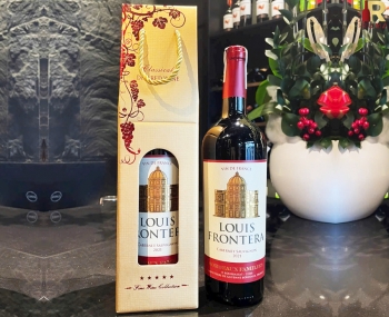 Quà tặng túi giấy ép kim 1 chai rượu vang Louis Frontera