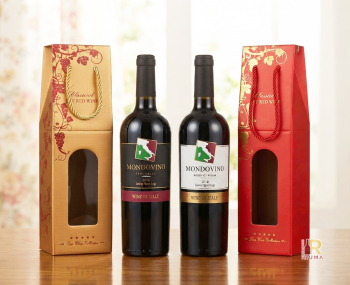 Quà tặng túi giấy ép kim 1 chai vang Ý Mondovino