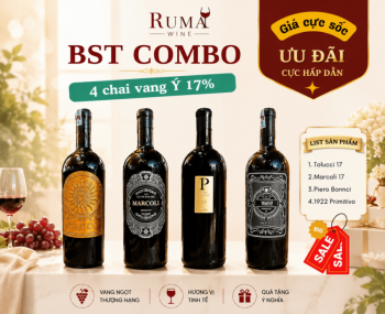 Combo 4 chai rượu vang Ý 17%