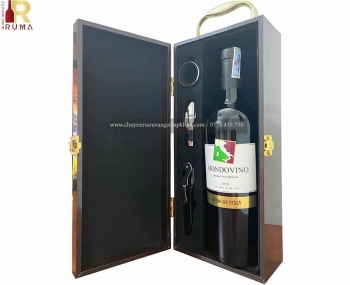 Set quà tặng tết hộp sơn mài 1 chai rượu vang Ý Mondovino Rosso