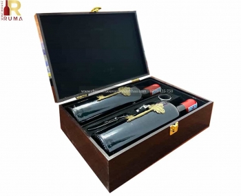 Set quà tặng tết hộp sơn mài 2 chai rượu vang Ý Segreto