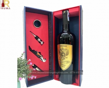 Quà tặng 1 chai rượu vang Ý Di Matteo kèm phụ kiện 