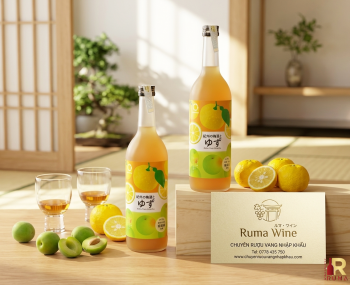 Rượu mơ Nhật Bản Umeshu Nakano Yuzu 720ml [vị chanh]