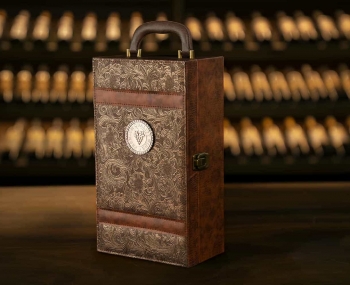 Hộp da đôi đựng 2 chai rượu vang vân phượng hoàng