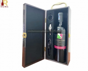 Set quà tặng tết hộp sơn mài 1 chai rượu vang Ý Mondovino Semi