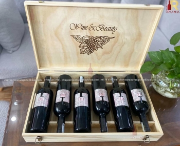 Quà tặng cao cấp hộp gỗ 6 chai rượu vang Ý 1933 Semi