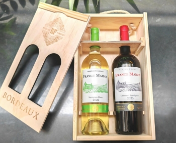Quà tặng cao cấp 2 chai vang Pháp France Maison