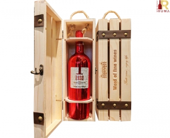 Set quà tặng hộp gỗ 1 chai vang Ý 1933 Ruby