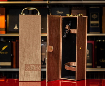 Hộp da PU đơn đựng 1 chai rượu vang