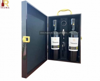 Set quà tặng tết hộp sơn mài 2 chai rượu vang Ý Veronica Rosso