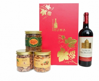 Hộp quà tặng tết rượu vang Pháp Louis Frontera đỏ