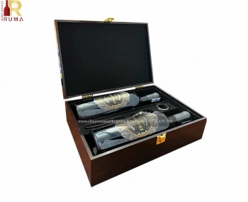 Set quà tặng tết hộp sơn mài 2 chai rượu vang Ý Marcoli 17