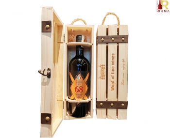 Set quà tặng hộp gỗ 1 chai vang Ý 68