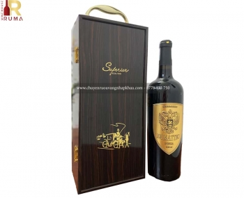 Set quà tặng tết hộp sơn mài 1 chai rượu vang Ý Di Matteo