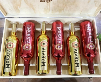 Quà tặng cao cấp hộp gỗ 6 chai rượu vang Ý Morata