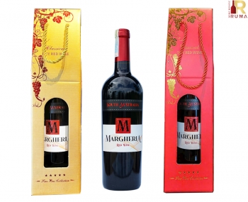 Quà tặng túi giấy ép kim 1 chai rượu vang Úc Margheria
