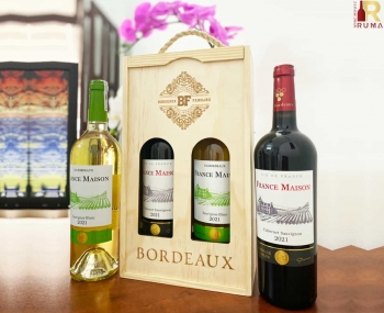 Quà tặng cao cấp 2 chai vang Pháp France Maison