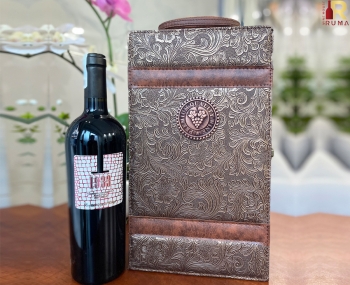 Quà tặng hộp da 2 chai rượu vang Ý 1933 Semi kèm bộ phụ kiện