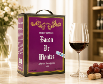 Rượu vang bịch Pháp Baron De Montes 3 lít