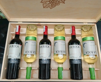 Quà tặng hộp gỗ 6 chai rượu vang Chile La Roca