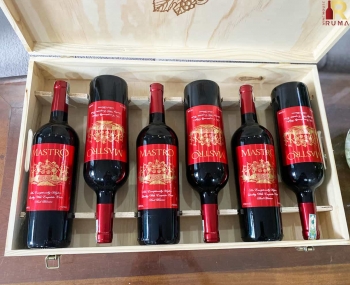 Quà tặng hộp gỗ 6 chai rượu vang Mastro