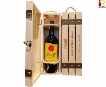 Set quà tặng hộp gỗ 1 chai vang Úc Encaste